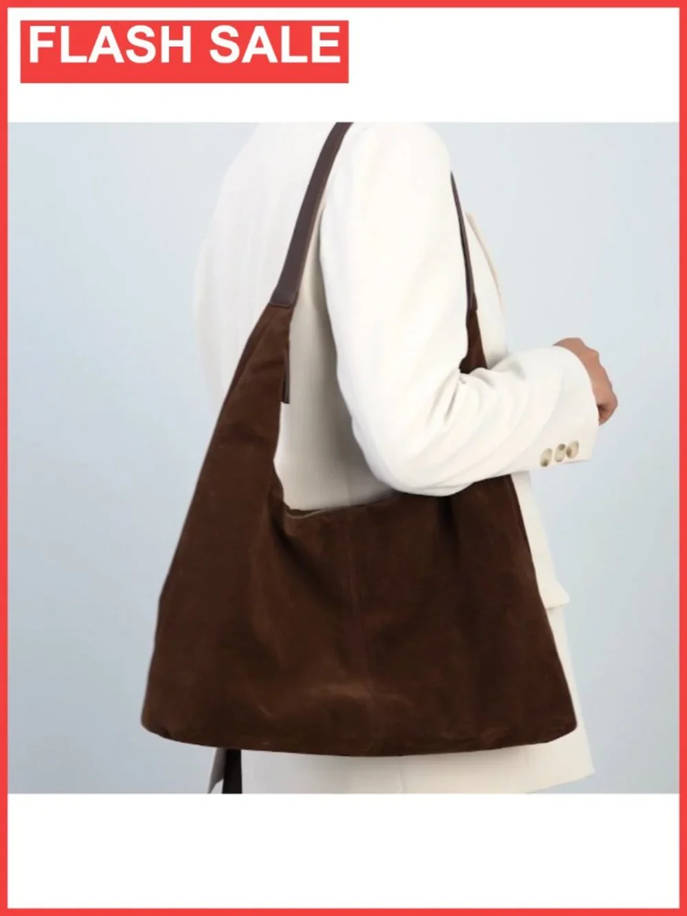 Faux Suede Hobo Shoulder Bag Slouchy Satchel Crossbody Purse